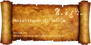 Neidlinger Ádám névjegykártya